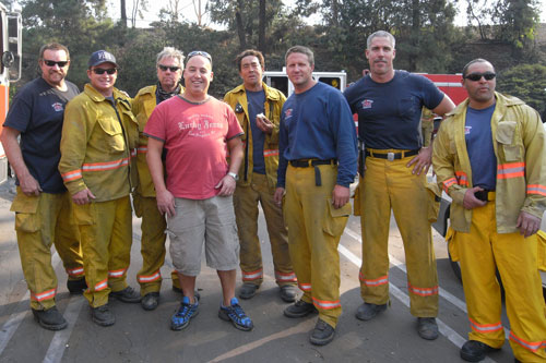 Dr. Klein and a group of proud fire fighters
