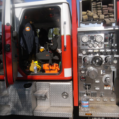 the inner workings of the fire truck