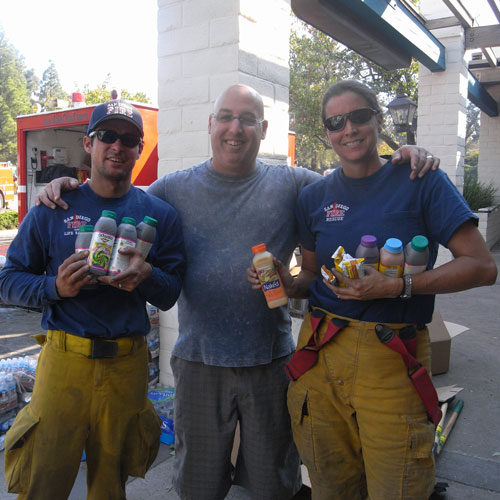 firefighters with juice