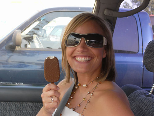 Roseanna Wheeler eating ice cream